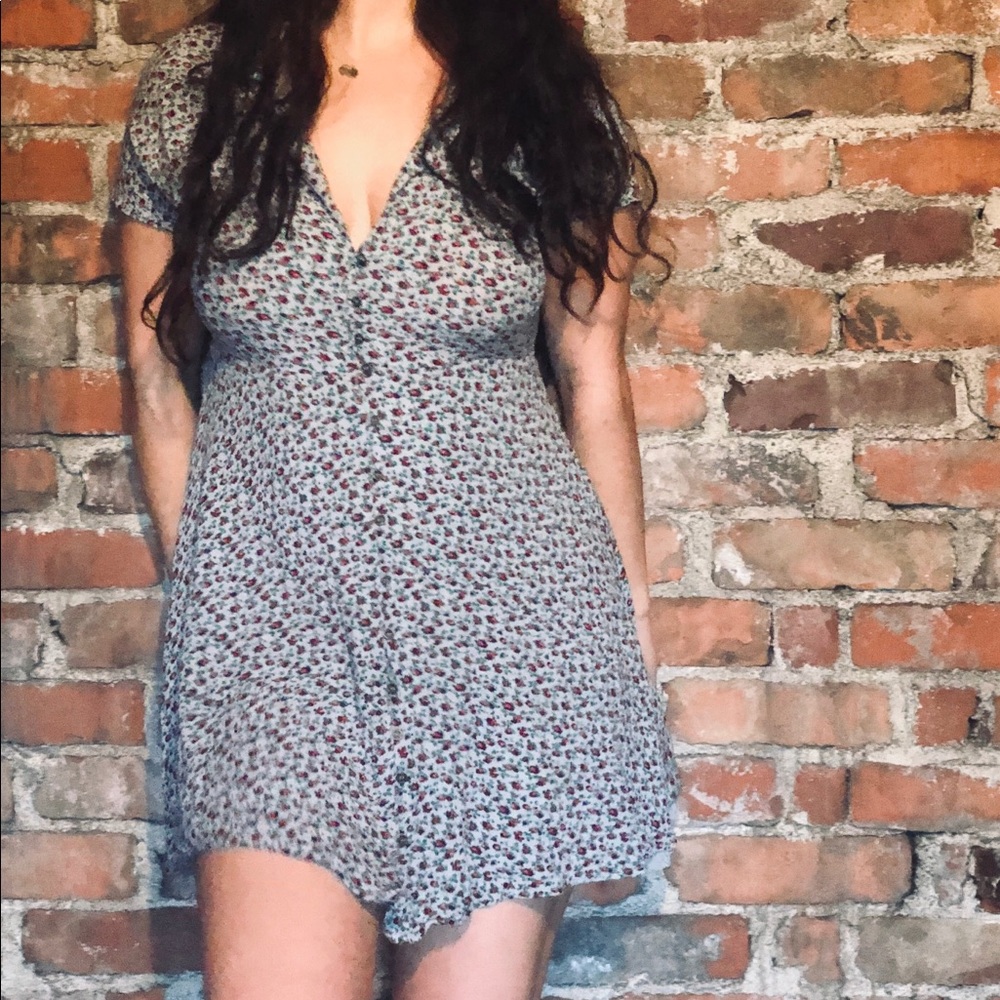 Lulus just like honey floral light blue dress